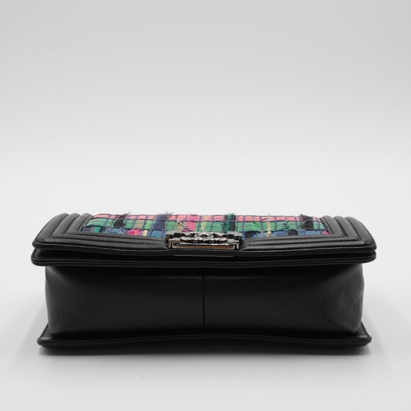 Pre-owned CHANEL Multicolor Tweed Woven Boy Flap Bag - Picture 3 of 6